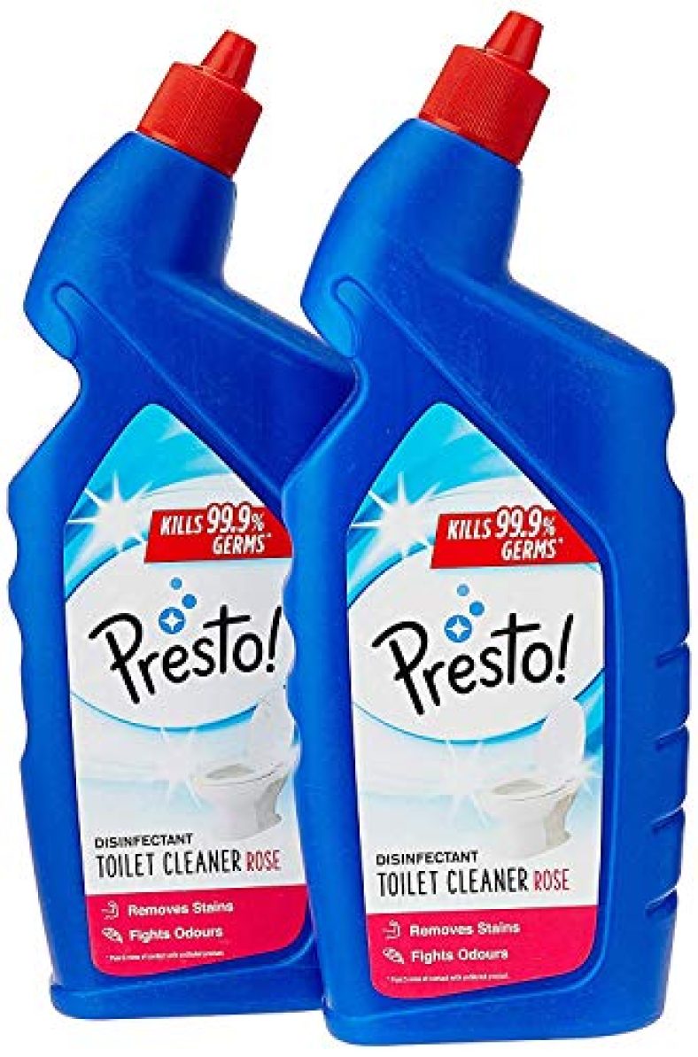 Amazon Brand – Presto! Disinfectant Toilet Cleaner, Rose – 1 L (Pack Of 2)