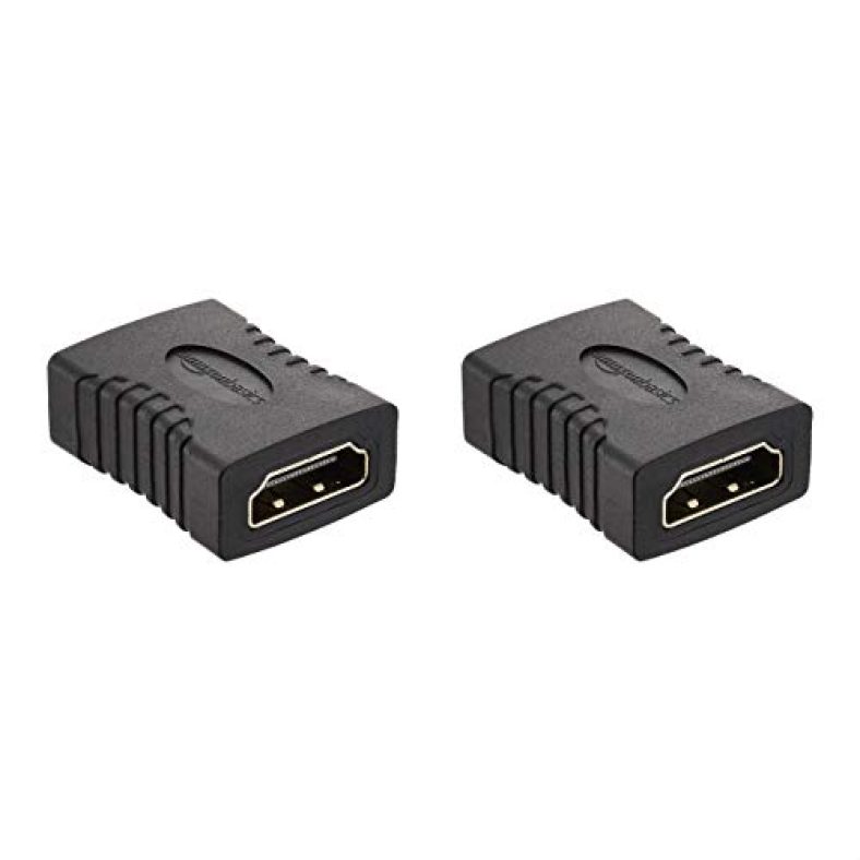 Amazon Basics Amazonbasics Hdmi Female To Female Coupler Adapter (2 Pack), 29 X 22Mm, Black