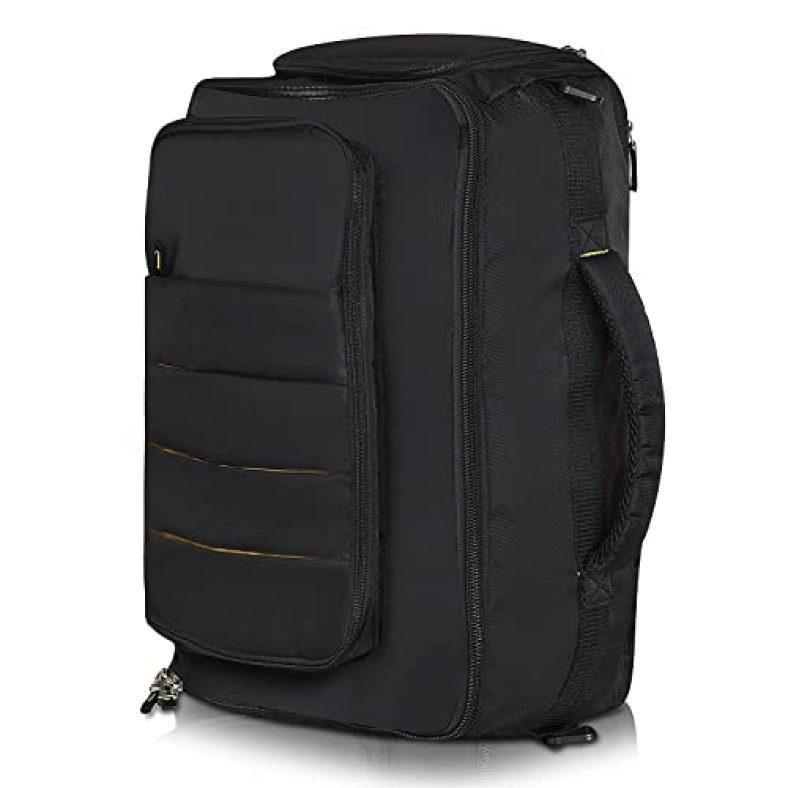 Stylbase 44L Water Proof Backpack Duffle Heavy Duty Convertible Duffle Bag With Backpack Straps For Gym, Sports, Travel, Black