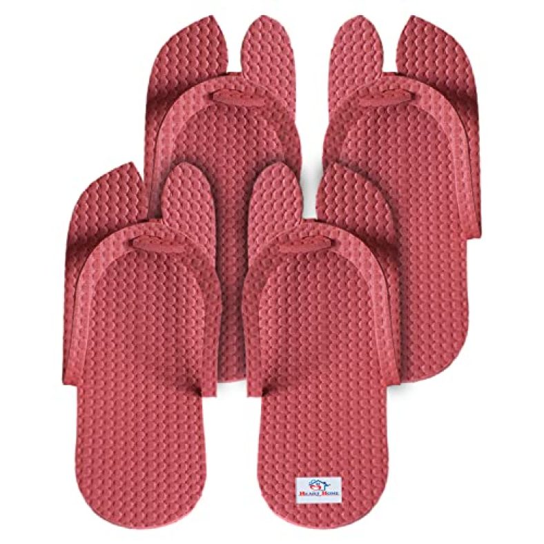 Heart Home Rubber Bathroom Slipper For Men & Women 2 Pair (Red) 54Hh4209.