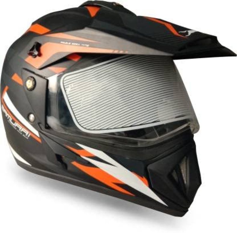 Tvs Riding Motorbike Helmet Black Orange And White – M