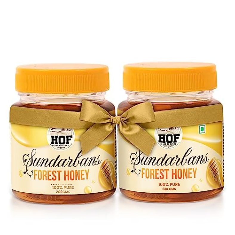 House Of Farms Sundarbans Wild Forest Honey-400Gm (200 Gram X 2) |100% Pure Honey | No Sugar Adulteration, Natural Immunity Booster | Raw, Unprocessed | Naturally Rich In Antioxidants