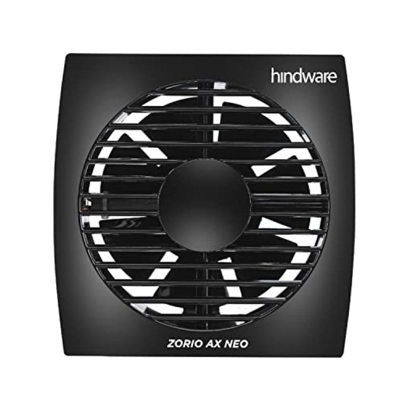 Hindware Zorio Ax Neo 150Mm Exhaust Fan With Low Noise, Powerful Air Suction And High Speed, For Kitchen Or Bathroom With Overload Protection For Odourless, Clean And Fresh Air (Black)