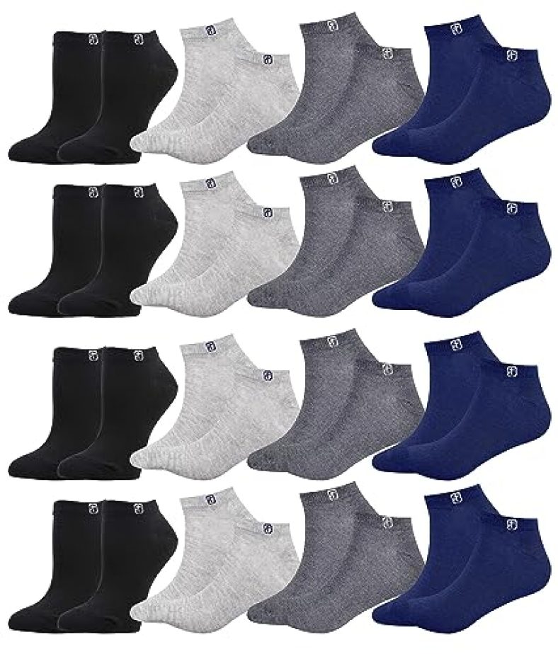 Juari Be A Gentleman Assorted Ankle Socks For Men And Women (Pack Of, 12)