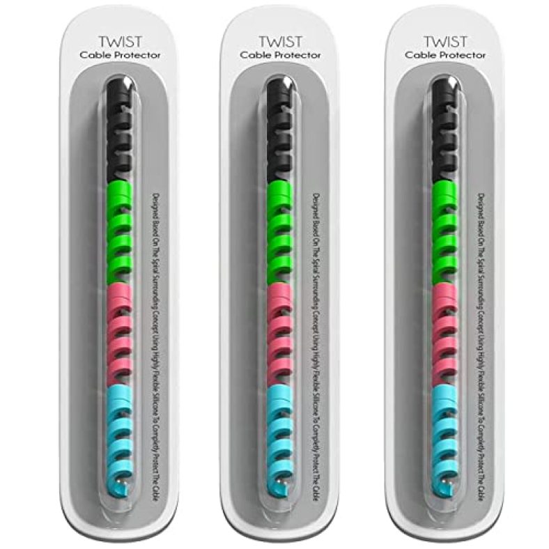 Sounce Spiral Charger Cable Protector Data Cable Saver Charging Cord Protective Cable Cover Headphone Macbook Laptop Earphone Cell Phone Set Of 3 (Cable Protector (12 Units))