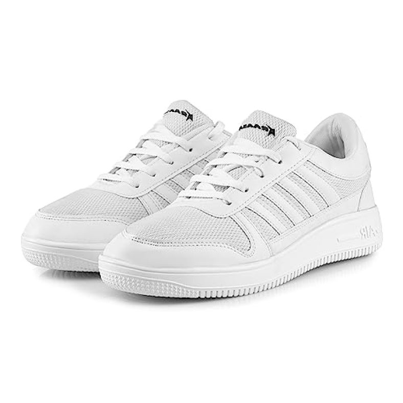 Kraasa White Trendy Casual Shoes, Stylish Sneakers For Men White Uk 8