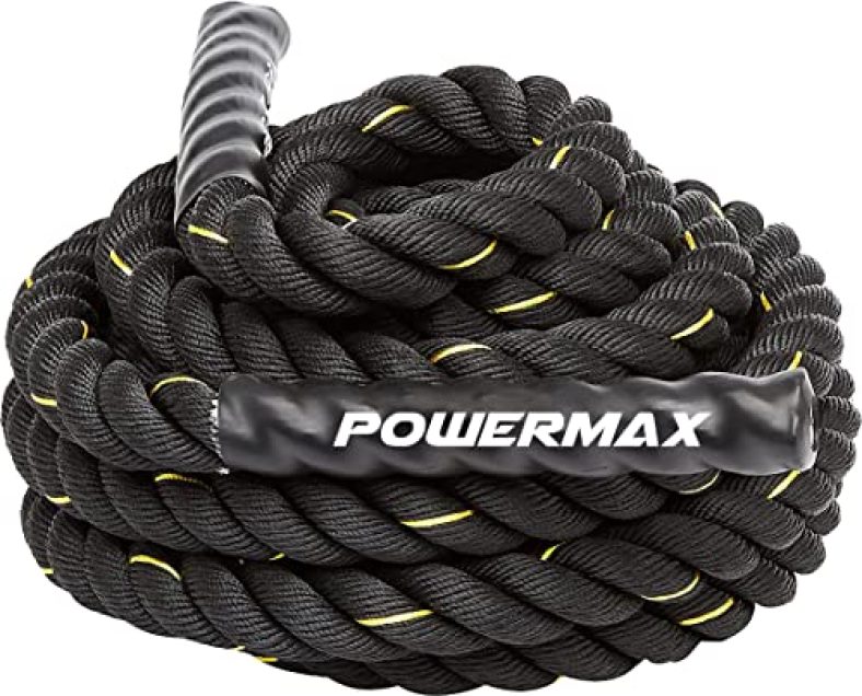 Powermax Fitness Rb-9M Gym Battle Rope With Protective Hand Grip For Strenghth Training Exercise And Home Gym Workout