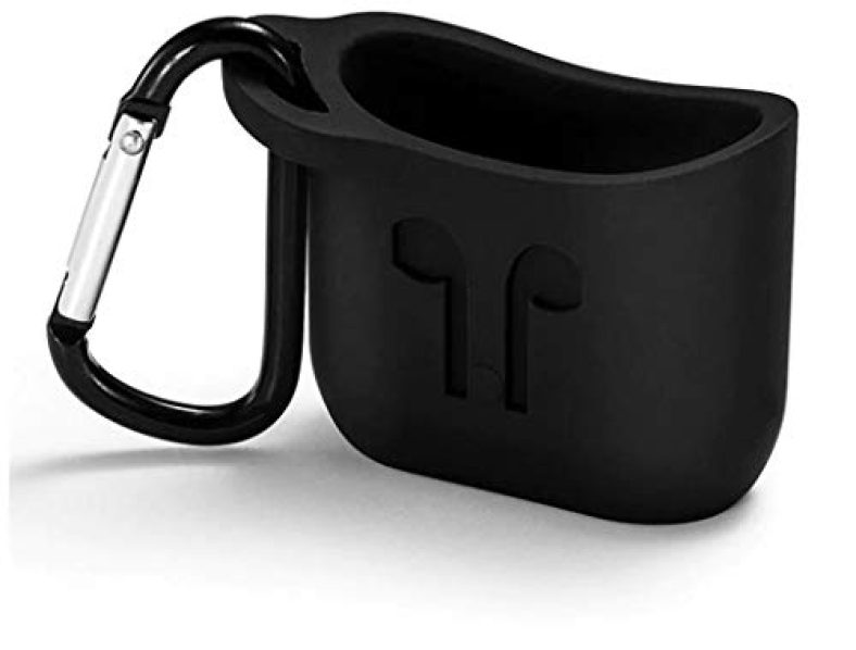 Gadgetswrap Soft Silicone Case Sleeve Cover Keychain Compatible With Airpods – Black
