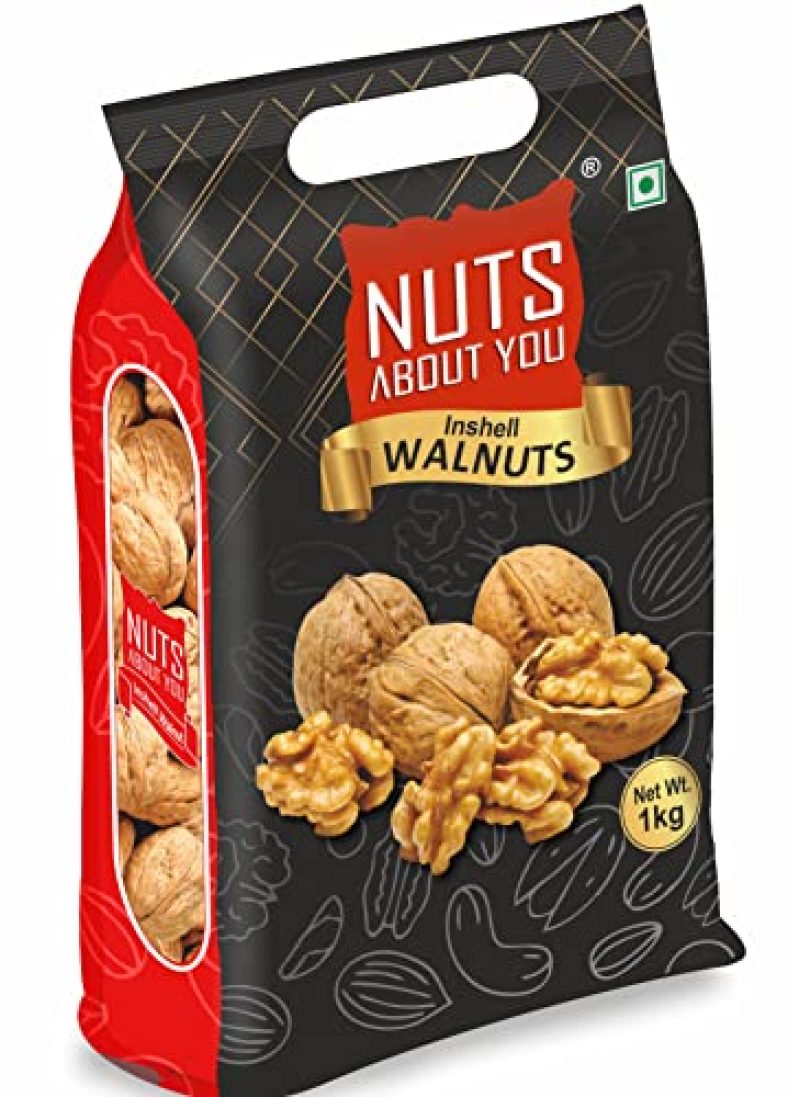 Nuts About You Walnut Inshell, 1 Kg| Jumbo Size | 100% Natural | Premium | Akhrot Sabut