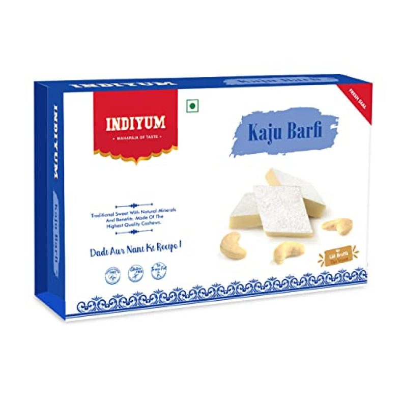 Indiyum Indian Sweet Kaju Barfi (Kaju Katli) 200G