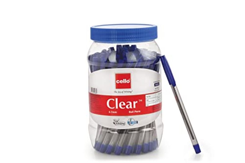 Cello Clear Blue Ball Pen Jar Of 60 Units |Ball Pens Blue | Jar Of 60 Units | Ball Pens Set For Students | Pens For Office Use | Ball Pens For Writing Pens | Best Pen For Exam