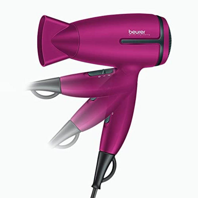 Beurer Professional Foldable 1600 Watts Hair Dryer With 2 Ultra Heat & Speed Settings, Pink Limited Edition (3 Years Warranty By Beurer)