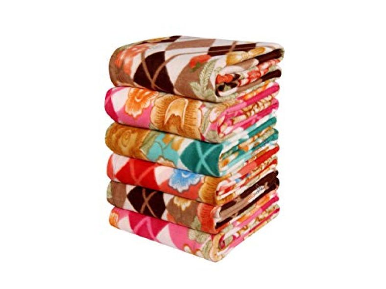 Bsb Home® All Season Multipurpose Polar Fleece Single Bed Printed Assorted Multicolor Light Weight Blanket (Set Of 6, 90 X 60 Inches)