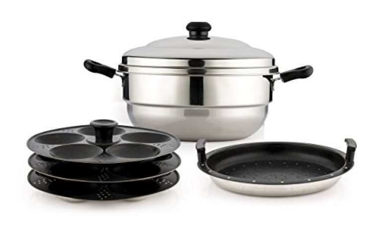 Coconut Adigas Stainless Steel With Non Stick Idly Steamer – 15 Idli