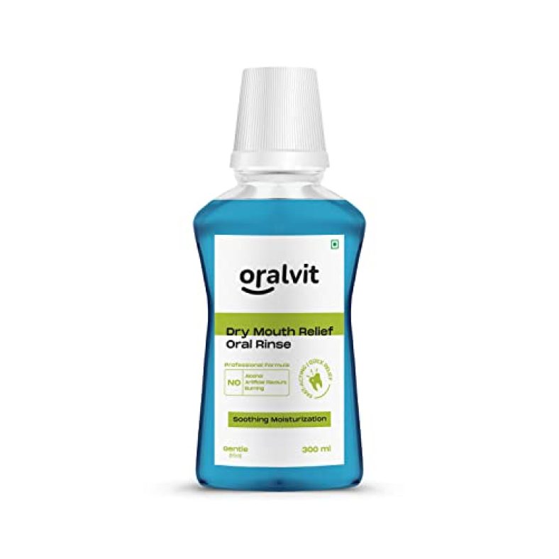 Oralvit Oral Rinse Dry Mouthwash | Prevents Bad Breath | Alcohol-Free, No Burning Sensation, No Artificial Flavour 300Ml – Mint Flavour
