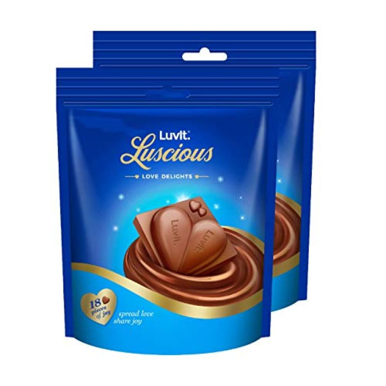 Luvit Luscious Love Delights, Heart Shaped Chocolate – A Gift Of Love, 342G – Pack Of 2