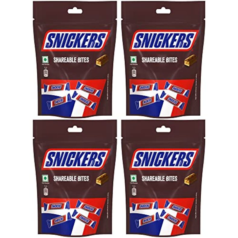 Snickers Shareable Bites Peanut Chocolate Pack – 120Gm (Pack Of 4)