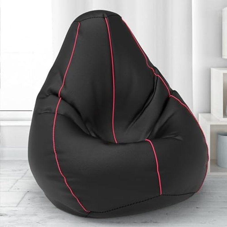 Comfybean Bag With Beans Filled Xxl- Official: Bailey & Bakers Bean Bags – For Teenagers – Max User Height : 4.5-5 Ft.-Weight : 45-50 Kgs(Model: Black Pink)