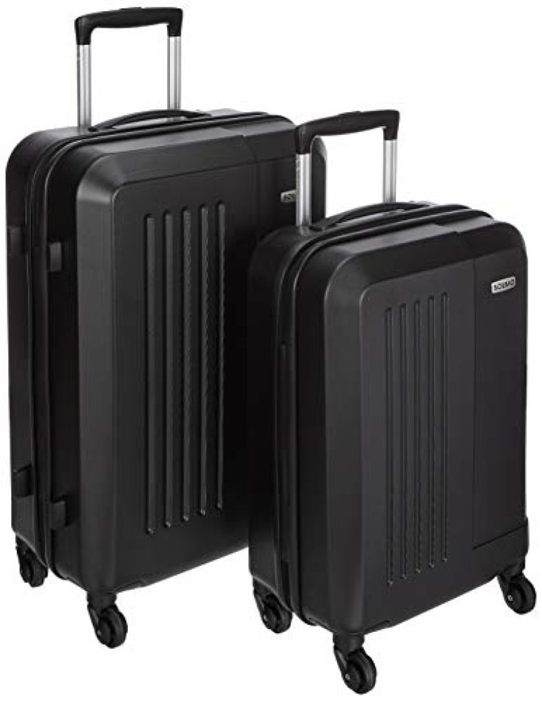 Amazon Brand – Solimo Set Of 2 (55 Cm + 66 Cm) Black Hardsided Trolley