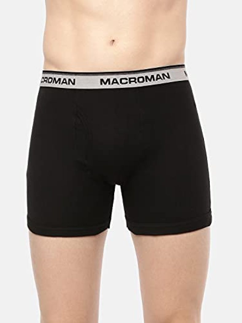 Macroman M-Series Men’S Pure Cotton Classic Regular Fit Solid Trunks (Pack Of 2) (M572_Black_Xl)