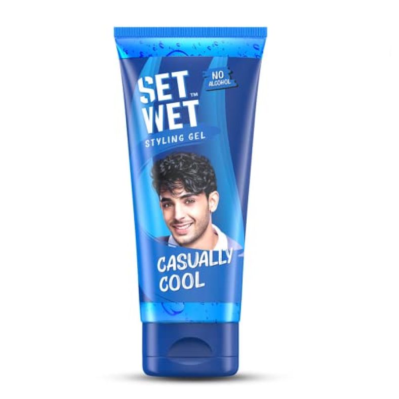 Set Wet Styling Hair Gel For Men – Casually Cool, 100Gm | Medium Hold, High Shine | For Medium To Long Hair |No Alcohol, No Sulphate