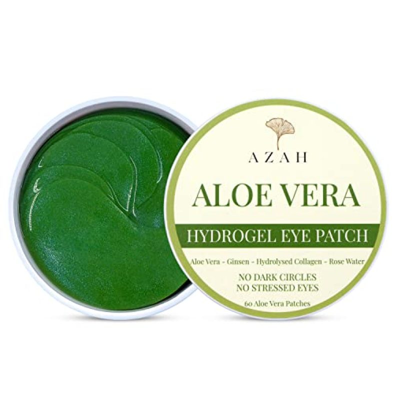 Azah Under Eye Patches For Dark Circles With Aloe Vera | Pack Of 60 Eye Cooling Gel Pads | Hydrogel Eye Patch Mask With Collagen For Relaxing Eyes, Reducing Puffiness & Wrinkles