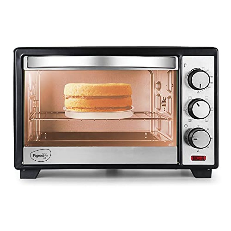 Pigeon Oven Toaster Grill (12382) 20 Liters Otg Without Rotisserie, Oven Toaster And Grill For Grilling And Baking Cakes (Grey)
