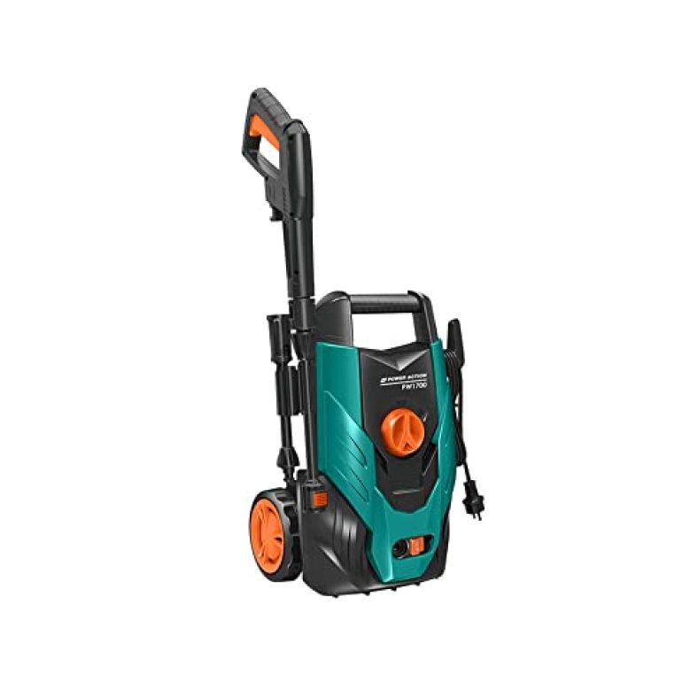 Suzec Power Action High Pressure Washer 1400W| 100% Pure Copper Motor|Pressure-100 Bar, Max Flow-390 L/H, Working Radius +9M, Spray Gun With Extension Rod, Hose Pipe (Pw1700, Green)