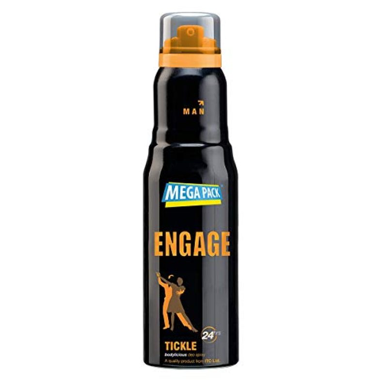 Engage Tickle Deodorant For Men, Citrus And Spicy, Skin Friendly, 220Ml