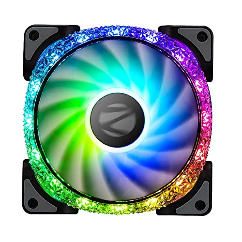 Zebronics Pgf200 120Mm Premium Gaming Cooling Fans With 43.5Cfm Airflow, 12 Leds & Hydraulic Bearing