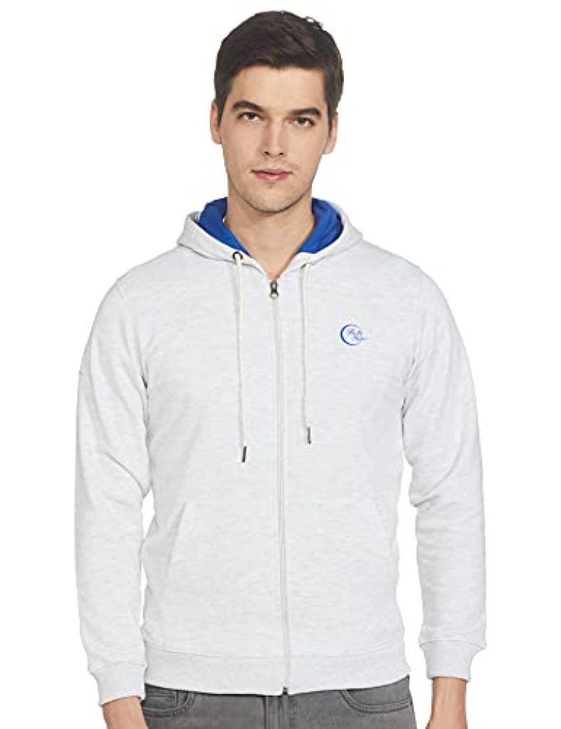 Lawman Pg3 Men’S Cotton Hooded Neck Sweatshirts (Lw-Swt-Ct-Spt-1 Fshdy Wtmlng_White Melange_S)
