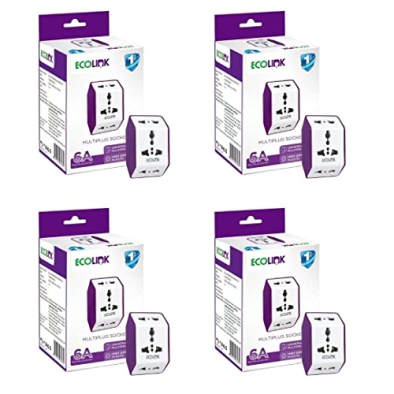 Ecolink Multiplug Socket 6A || Pack Of 4
