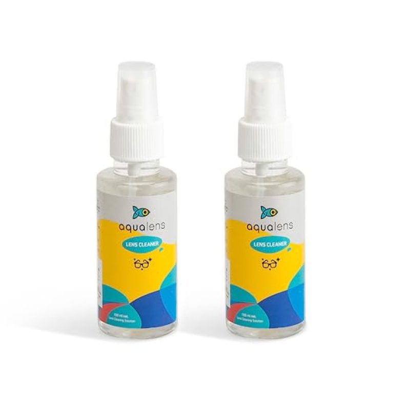 Aqualens Contact Lenses – Lens Cleaner For Spectacles, Anti-Glare, Sunglasses, Anti-Reflective, Blu Lenses & Polarised Lenses – Value Pack Of 2 (100Ml Each)