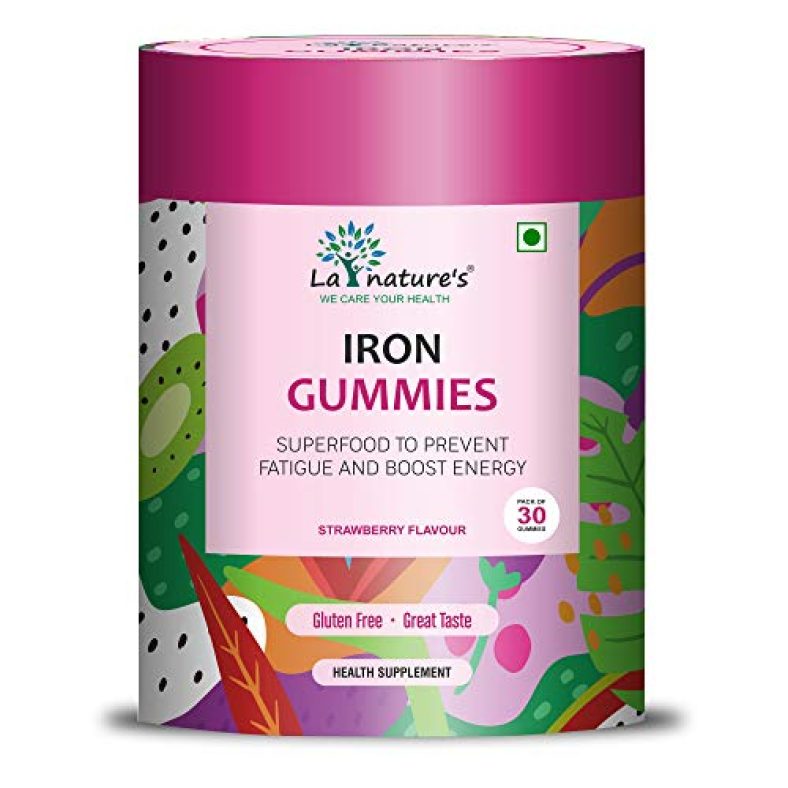 La Nature’S Iron Gummies For Kids And Adults Superfood To Prevent Fatigue And Boost Energy Maintain Hameglobin Level Supports Immune System Good For Pregnancy Health For Women Strawberry Flavour Gummy Bears 30 Gummies