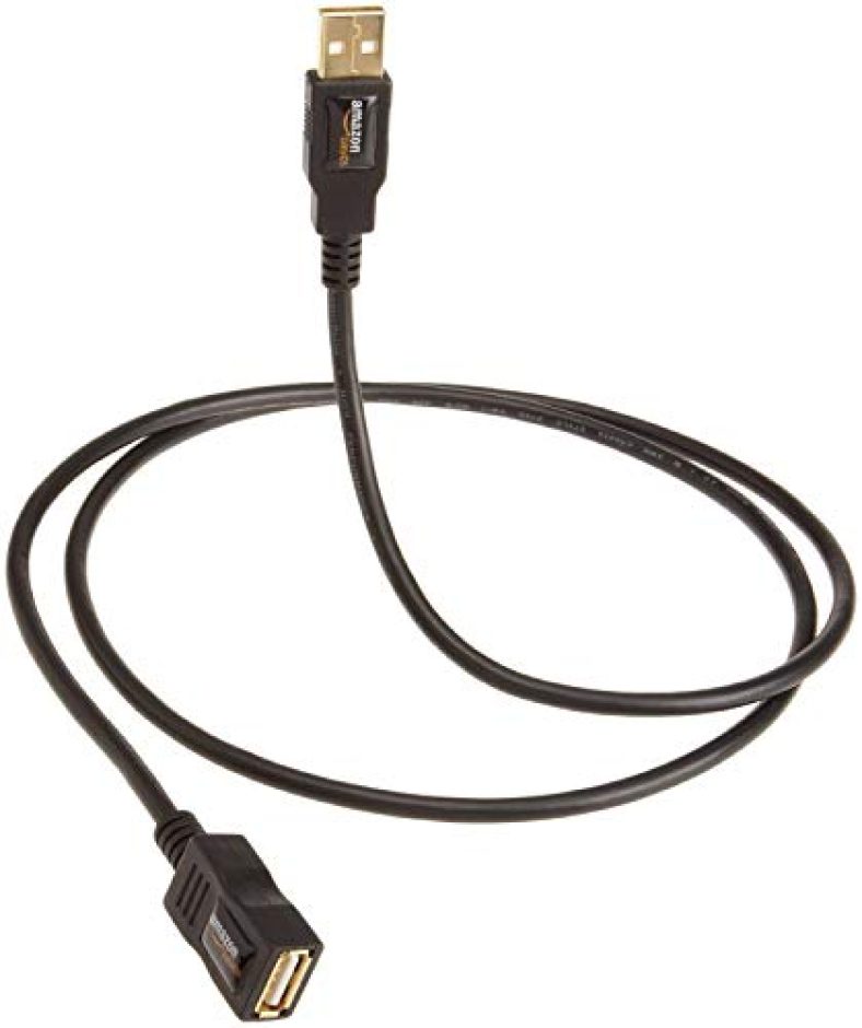 Amazon Basics Usb 2.0 – A-Male To A-Female Extension Cable For Personal Computer, Printer (Black, 9.8 Feet/3 Meters)