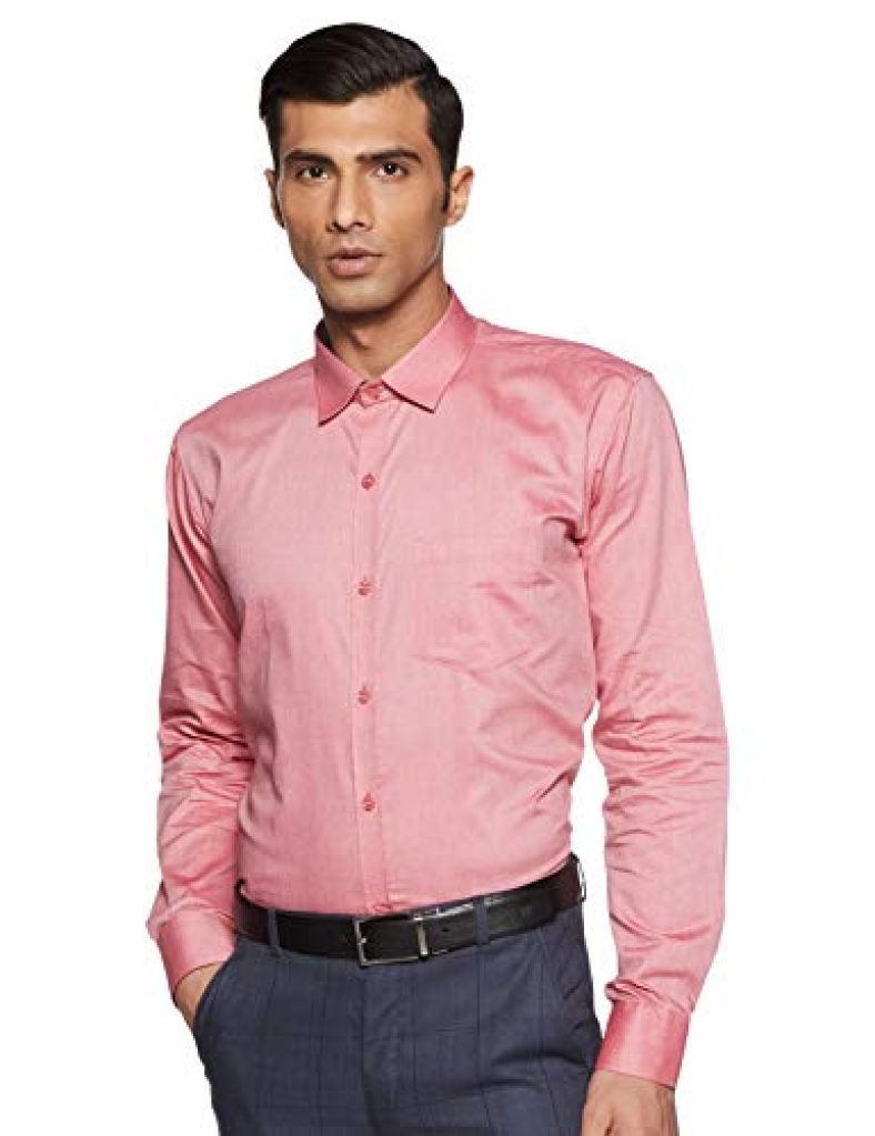 Hang & Wear Men’S Plain Regular Fit Formal Shirt (Mschambray-16- Peach_36