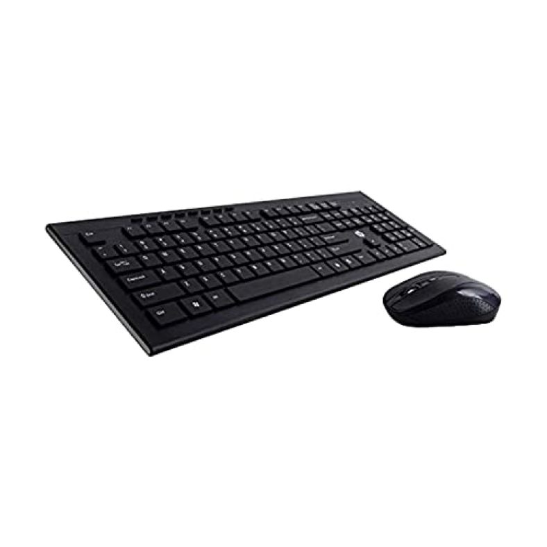 Hp Usb Wireless Spill Resistance Keyboard And Mouse Set With 10M Working Range 2.4G Wireless Technology / 3 Years Warranty (4Sc12Pa), Black
