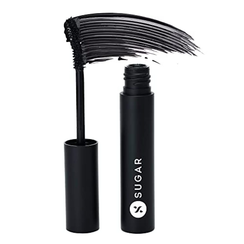 Sugar Cosmetics – Uptown Curl – Mini Lengthening Mascara – 01 Black Beauty (Black Mascara) – Lightweight And Smudgeproof Mascara, With Lash Growth Formula – Lasts Up To 8 Hours