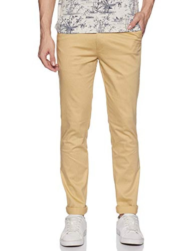 Diverse Men’S Slim Fit Casual Trousers (Dcmct35Sc19L32-1089B_Khaki_30)