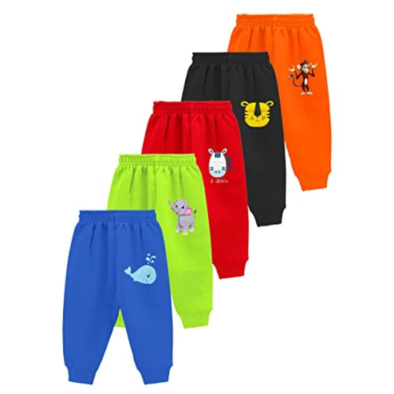 Kuchipoo Regular Fit Baby Boys And Baby Girls Pyjamas – Pack Of 5 (Multicolor, 3-6 Months, Paj-132)