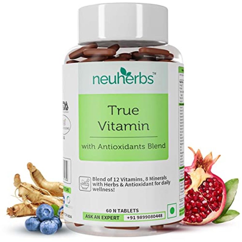 Neuherbs True Vitamin | Multivitamin For Men And Women (60 Tablets) With Antioxidant & Herbs Blend (Vitamin C, Zinc,Vitamin D3, Ginseng Extract Etc ) For Energy, Stamina & Immunity