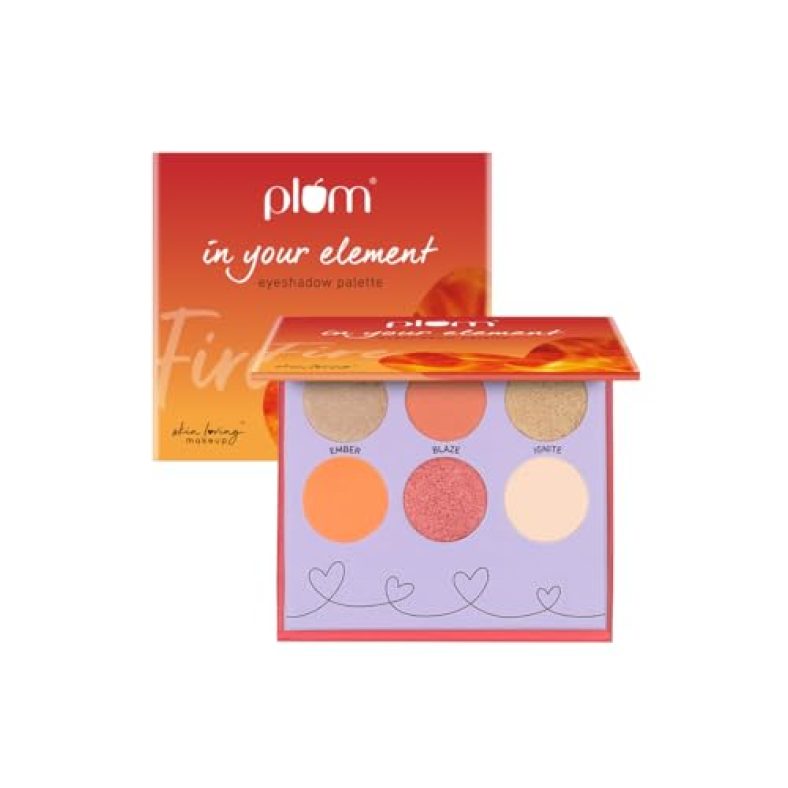 Plum In Your Element Eyeshadow Palette | Super Pigmented | Easy To Blend | 6-In-1 Palette | 01 Fire