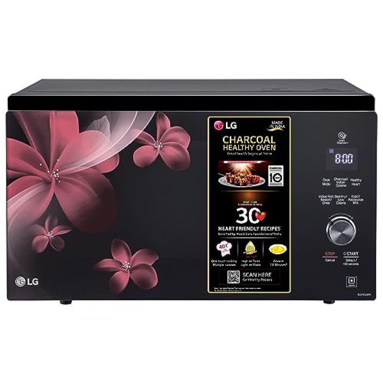 Lg 32 L Charcoal Convection Microwave Oven (Mjen326Pk, Black, Charcoal Lighting Heater With 10 Yr. Warranty And 360° Motorised Rotisserie), Free 1 Year Extended Warranty