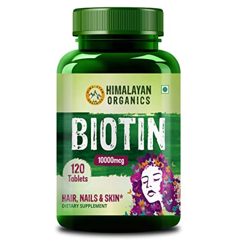 Himalayan Organics Biotin 10000Mcg For Hair Growth Tablets – 120