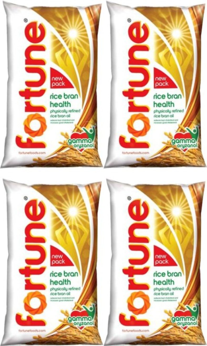 Fortune Health Rice Bran Oil Pouch(4 X 1 L)