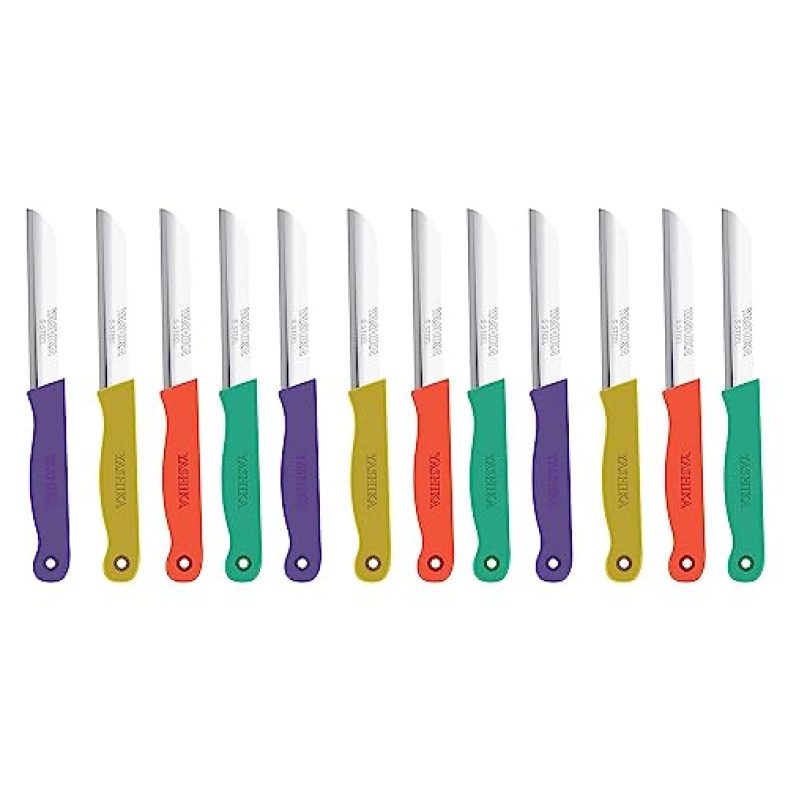 Hotmark 10 Pcs Kitchen Knife Set – Multipurpose Utility Knives For Household – 5 Pcs Serrated Knife+ 5 Pcs Sharp Edge Knife – Pack Of 10, Stainless Steel