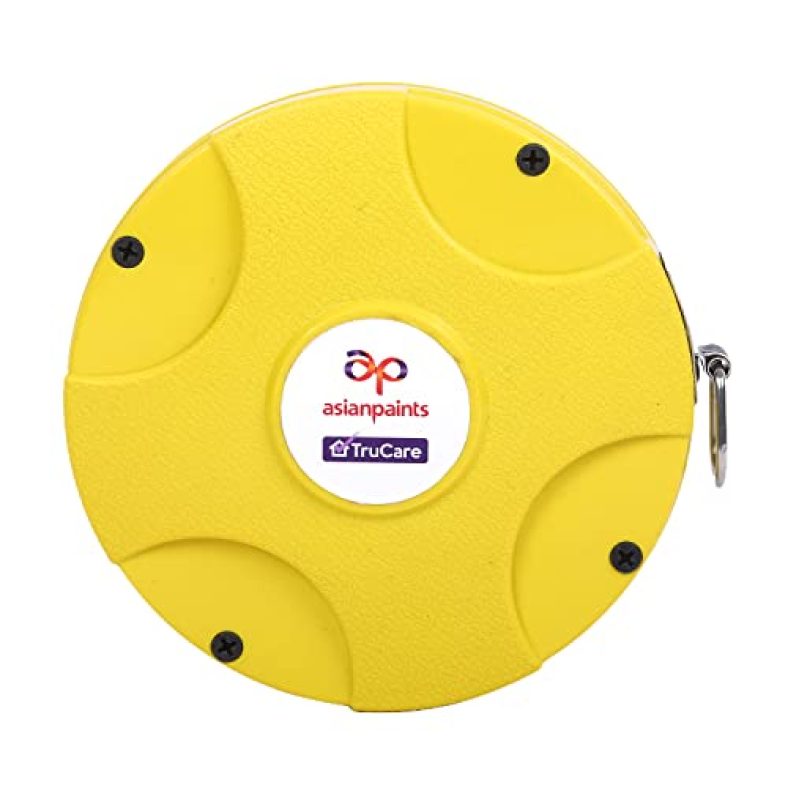 Asian Paints Trucare Waterproof Glass Fiber Measuring Tape Strip | With End Hook & Pull Ring (15M, White)