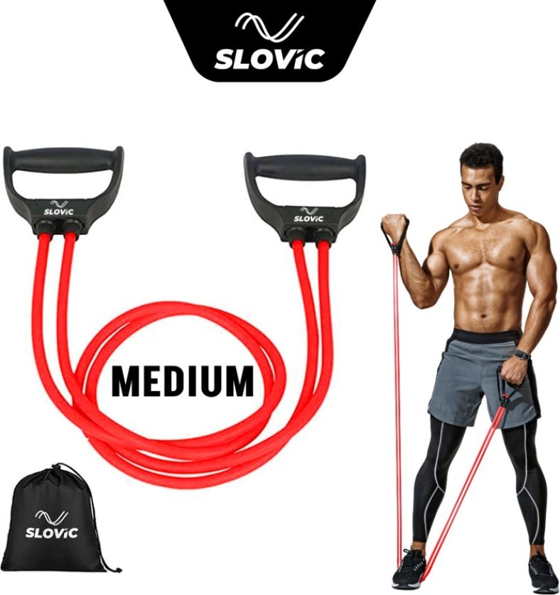 Slovic Exercise & Stretching Resistance Band Set For Men & Women Workout Medium Resistance Tube(Red)