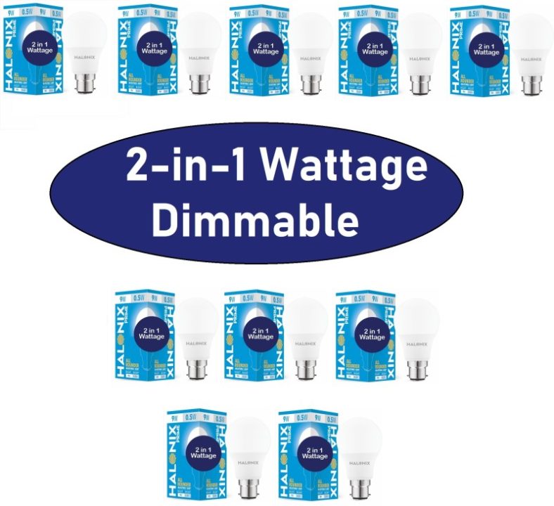 Halonix 9 W, 0.5 W Round B22 Led Bulb(White, Pack Of 10)