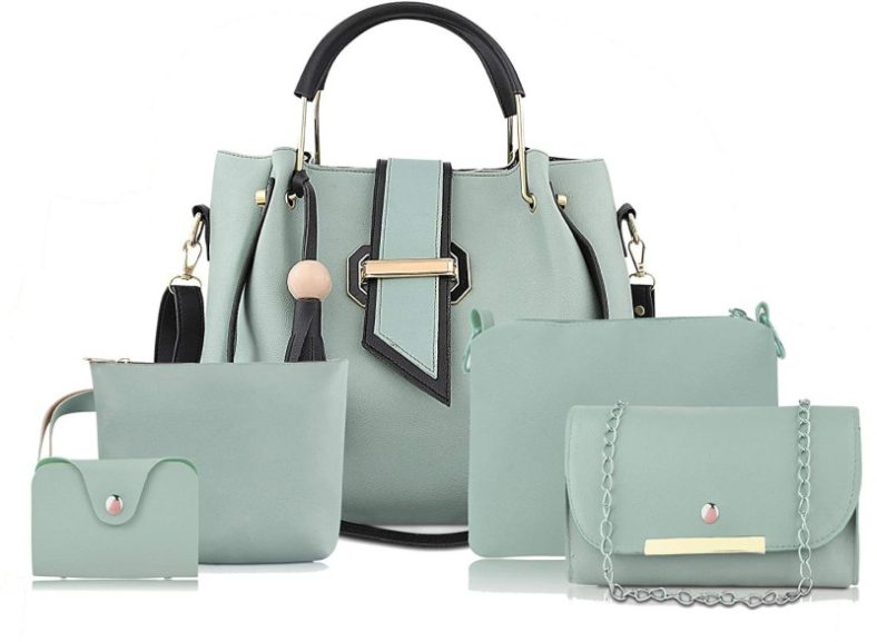 Fargo Women Green Hand-Held Bag(Pack Of: 5)